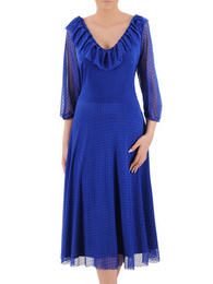 Rozkloszowana sukienka z tiulu w groszki 36055