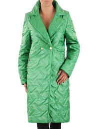 Stylowy zielony płaszcz ze złotymi zamkami 36503