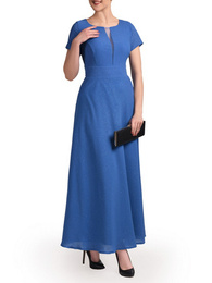 Elegancka sukienka maksi z ozdobnie wyciętym dekoltem 35163
