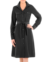 Sukienka koszulowa z paskiem w kolorze czarnym 37250