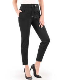 Czarne spodnie damskie z kieszeniami 35609