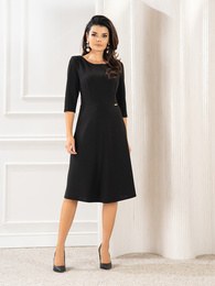 Czarna sukienka damska z rozkloszowanym dołem 36841