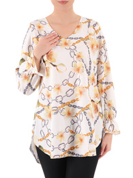 Elegancka bluzka damska w kwiatowy wzór 37758