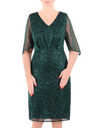 Elegancka brokatowa sukienka z wiązaniem na plecach 36917