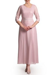 Wieczorowa sukienka maksi z brokatowej tkaniny 35157