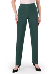 Zielone spodnie damskie z gumą w pasie 35151