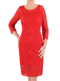 Czerwona sukienka damska z koronki 37576