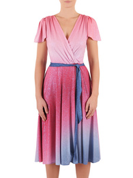 Kopertowa sukienka z ozdobnym brokatem 36925