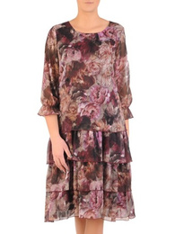 Elegancka wiosenna sukienka, kreacja z falbanami 28603