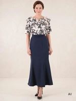 Elegancka suknia wieczorowa maxi w kwiaty – fason syrenka pięknie modelujący sylwetkę 39370