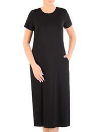 Czarna klasyczna sukienka o długości midi 33744
