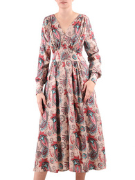 Elegancka sukienka midi z ozdobnymi mankietami 35307