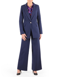 Elegancki garnitur damski, granatowy żakiet ze spodniami 37006