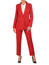 Elegancki garnitur damski, żakiet ze spodniami w czerwonym kolorze 31608