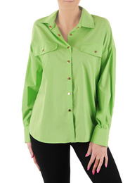 Zielona koszula damska z ozdobnymi guzikami 38129