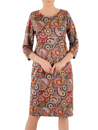 Dzianinowa sukienka damska w oryginalnym wzorze 36507