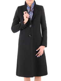 Długi czarny płaszcz damski 37651