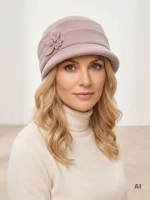 Elegancki kapelusz damski cloche na zimę – regulowany obwód i ciepła podszewka 42433