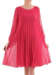 Plisowana sukienka z szyfonu, kreacja w luźnym fasonie 35697