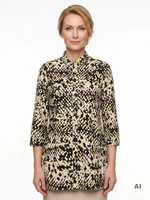 Elegancka koszula damska oversize w zwierzęcy print – swobodny fason maskujący niedoskonałości sylwetki 35193