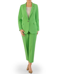 Elegancki garnitur damski w zielonym kolorze zapinany na guzik 33122