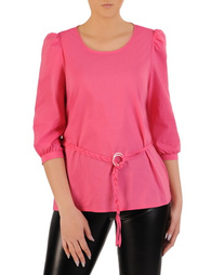 Różowa bluzka z bufiastymi rękawami 33580