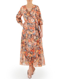 Elegancka sukienka midi z kopertowym dekoltem 35817