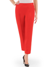 Czerwone eleganckie spodnie damskie z kantem 37730