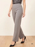 Popielate spodnie damskie plus size wide leg – elegancki krój optycznie wydłużający sylwetkę 39009