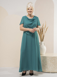 Elegancka, zielona sukienka z dekoltem typu "woda" 35161