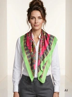 Różowa apaszka damska boho w orientalny wzór – elegancki dodatek ożywiający stylizację 41179