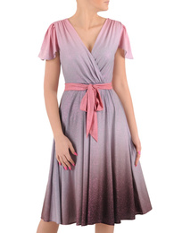 Kopertowa sukienka z ozdobnym brokatem 37404
