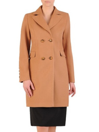 Dwurzędowy płaszcz damski w kolorze beżowym 28521