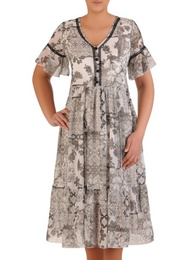 Sukienka w luźnym fasonie, zwiewna kreacja z szyfonu 26156