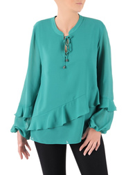 Elegancka, zielona bluzka damska z szyfonu 38311
