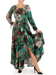 Sukienka maxi, elegancka kreacja z rozcięciem 27681