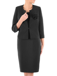 Elegancka zestaw, sukienka z żakietem w kolorze czarnym 37230