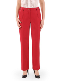 Lniane spodnie damskie w czerwonym kolorze 37693