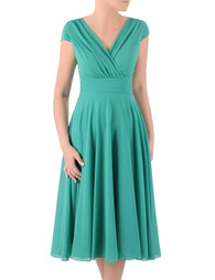 Sukienka na wesele, kopertowa kreacja w zielonym kolorze 38316
