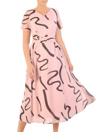 Sukienka z szyfonu, zwiewna kreacja wyjściowa 33165
