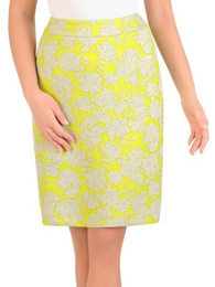 Żółta spódnica z oryginalnym kwiatowym wzorem 28310