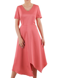 Maksi sukienka z szyfonu w kolorze koralowym 35962