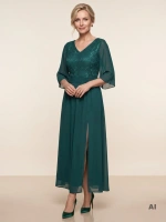 Elegancka butelkowozielona sukienka rozkloszowana maxi – wysmuklające rozcięcie na wesele i andrzejki 38764