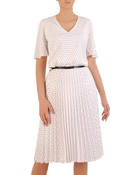 Sukienka w groszki, wiosenna kreacja z plisowaną spódnicą 33614