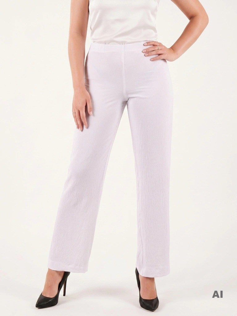 Wygodne białe spodnie z wysokim stanem i szerokimi nogawkami plus size – na lato i do eleganckich stylizacji 40142