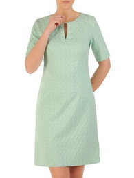 Elegancka sukienka z żakardowej tkaniny, kreacja w miętowym kolorze 29810