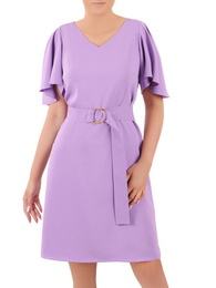 Fioletowa sukienka z rozszerzanymi rękawami 36301