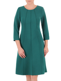 Zielona sukienka z ozdobnymi przeszyciami 36763