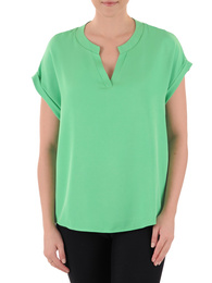 Zielona bluzka damska z krótkim rękawkiem 38278