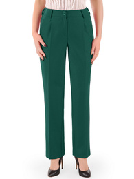 Lniane spodnie damskie w kolorze zielonym 37692